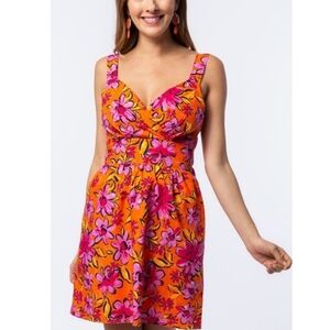Tyler Boe orange floral Babs sundress